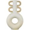imageDeco 79 Resin Decorative Vase Round Speckled Centerpiece Vase with Woven Inspired Arched Handles and Cutout Opening Flower Vase for Home Decoration 16quot x 6quot x 13quot CreamCONVENIENTLY SIZED