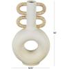 imageDeco 79 Resin Decorative Vase Round Speckled Centerpiece Vase with Woven Inspired Arched Handles and Cutout Opening Flower Vase for Home Decoration 16quot x 6quot x 13quot CreamCONVENIENTLY SIZED