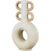 imageDeco 79 Resin Decorative Vase Round Speckled Centerpiece Vase with Woven Inspired Arched Handles and Cutout Opening Flower Vase for Home Decoration 16quot x 6quot x 13quot CreamCONVENIENTLY SIZED