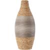 imageDeco 79 Seagrass Handmade Decorative Vase Teardrop Wrapped Centerpiece Vase with Layered Gray Paneling Vase for Home Decoration 8quot x 8quot x 19quot Brown8 x 8 x 19