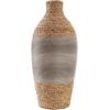 imageDeco 79 Seagrass Handmade Decorative Vase Teardrop Wrapped Centerpiece Vase with Layered Gray Paneling Vase for Home Decoration 8quot x 8quot x 19quot Brown8 x 8 x 20