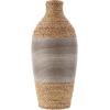 imageDeco 79 Seagrass Handmade Decorative Vase Teardrop Wrapped Centerpiece Vase with Layered Gray Paneling Vase for Home Decoration 8quot x 8quot x 19quot Brown8 x 8 x 20