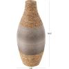 imageDeco 79 Seagrass Handmade Decorative Vase Teardrop Wrapped Centerpiece Vase with Layered Gray Paneling Vase for Home Decoration 8quot x 8quot x 19quot Brown8 x 8 x 19