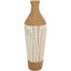 imageDeco 79 Seagrass Handmade Decorative Vase Wrapped Tall Centerpiece Vase with Cream Slatted Bamboo Center Vase for Home Decoration 11quot x 11quot x 32quot Brown13 x 13 x 40