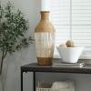 imageDeco 79 Seagrass Handmade Decorative Vase Wrapped Tall Centerpiece Vase with Cream Slatted Bamboo Center Vase for Home Decoration 11quot x 11quot x 32quot Brown10 x 10 x 25