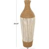 imageDeco 79 Seagrass Handmade Decorative Vase Wrapped Tall Centerpiece Vase with Cream Slatted Bamboo Center Vase for Home Decoration 11quot x 11quot x 32quot Brown13 x 13 x 40