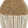 imageDeco 79 Seagrass Handmade Decorative Vase Wrapped Tall Centerpiece Vase with Cream Slatted Bamboo Center Vase for Home Decoration 11quot x 11quot x 32quot Brown10 x 10 x 25