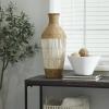 imageDeco 79 Seagrass Handmade Decorative Vase Wrapped Tall Centerpiece Vase with Cream Slatted Bamboo Center Vase for Home Decoration 11quot x 11quot x 32quot Brown10 x 10 x 25