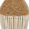 imageDeco 79 Seagrass Handmade Decorative Vase Wrapped Tall Centerpiece Vase with Cream Slatted Bamboo Center Vase for Home Decoration 11quot x 11quot x 32quot Brown10 x 10 x 25