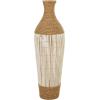 imageDeco 79 Seagrass Handmade Decorative Vase Wrapped Tall Centerpiece Vase with Cream Slatted Bamboo Center Vase for Home Decoration 11quot x 11quot x 32quot Brown13 x 13 x 40