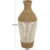 imageDeco 79 Seagrass Handmade Decorative Vase Wrapped Tall Centerpiece Vase with Cream Slatted Bamboo Center Vase for Home Decoration 11quot x 11quot x 32quot Brown10 x 10 x 25