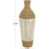 imageDeco 79 Seagrass Handmade Decorative Vase Wrapped Tall Centerpiece Vase with Cream Slatted Bamboo Center Vase for Home Decoration 11quot x 11quot x 32quot Brown11 x 11 x 32