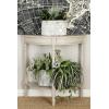 imageDeco 79 Wood Half Moon 1 Shelf Console Table 32quot x 12quot x 32quot Ivory LARGE SIZEIvory