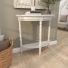 imageDeco 79 Wood Half Moon 1 Shelf Console Table 32quot x 12quot x 32quot Ivory LARGE SIZEIvory