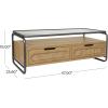 imageDeco 79 Wooden Living Room Coffee Table 1 Shelf Table with 2 Cane Front Drawers and Gray Metal Frame Center Table 47quot x 24quot x 18quot BrownCenter Table 47 x 24 x 18
