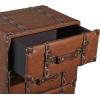 imageDeco 79 Wooden Room Chest Faux Leather 6 Drawers Storage Cabinet with Buckle and Strap Detailing Floor Cabinet 16quot x 13quot x 42quot Brown