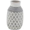 imageDeco 79 Ceramic Decorative Vase Centerpiece Vase with Diamond Pattern Flower Vase for Home Decoration 7quot x 7quot x 13quot White7 x 7 x 13