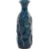 imageDeco 79 Ceramic Decorative Vase Faceted Centerpiece Vase with Gold Accents Flower Vase for Home Decoration 6quot x 6quot x 21quot Teal5 x 5 x 15