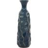 imageDeco 79 Ceramic Decorative Vase Faceted Centerpiece Vase with Gold Accents Flower Vase for Home Decoration 6quot x 6quot x 21quot Teal6 x 6 x 21