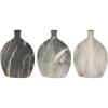 imageDeco 79 Ceramic Decorative Vase Faux Marble Centerpiece Vases set of 3 Flower Vases for Home Decoration 9quot x 3quot x 10quot Black