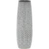 imageDeco 79 Ceramic Decorative Vase Slim Engraved Patterned Centerpiece Vase Flower Vase for Home Decoration 7quot x 7quot x 22quot GrayGray