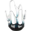 imageDeco 79 Glass Abstract Decorative Vase Ombre Centerpiece Vase with Wavy Oval Cutouts Flower Vase for Home Decoration 7quot x 7quot x 10quot Blue