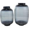 imageDeco 79 Glass Decorative Vase Textured Ombre Centerpiece Vases Set of 2 Flower Vases for Home Decoration 13quot 11quot H Black2 PIECES SMALL SIZE