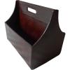 imageDeco 79 Leather Handmade Box Style Single Slot Magazine Holder with Detail Stitching and Curved Handles 15quot x 8quot x 16quot BrownBlack
