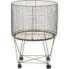 imageDeco 79 Metal Cylinder Storage Cart with Wheels 20quot x 20quot x 28quot BronzeBronze
