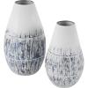imageDeco 79 Metal Decorative Vase Brushed Centerpiece Vases with White Background Set of 2 Flower Vases for Home Decoration 12quot 10quot H Blue12  10H