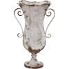imageDeco 79 Metal Decorative Vase Distressed Centerpiece Vase Flower Vase for Home Decoration 13quot x 10quot x 21quot BeigeBeige