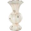 imageDeco 79 Metal Decorative Vase Distressed Centerpiece Vase Flower Vase for Home Decoration 13quot x 10quot x 21quot BeigeCream