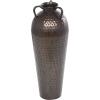 imageDeco 79 Metal Decorative Vase Tall Floor Mediterranean Style Centerpiece Vase with Hammered Details and Handles Flower Vase for Home Decoration 10quot x 10quot x 28quot BrownBrown