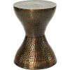 imageDeco 79 Metal Handmade Side End Accent Table Hammered Hourglass Side Table 14quot x 14quot x 19quot Bronze