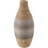 imageDeco 79 Seagrass Handmade Decorative Vase Teardrop Wrapped Centerpiece Vase with Layered Gray Paneling Vase for Home Decoration 8quot x 8quot x 19quot Brown8 x 8 x 19