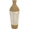 imageDeco 79 Seagrass Handmade Decorative Vase Wrapped Tall Centerpiece Vase with Cream Slatted Bamboo Center Vase for Home Decoration 11quot x 11quot x 32quot Brown11 x 11 x 32