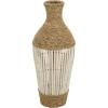 imageDeco 79 Seagrass Handmade Decorative Vase Wrapped Tall Centerpiece Vase with Cream Slatted Bamboo Center Vase for Home Decoration 11quot x 11quot x 32quot Brown10 x 10 x 25