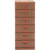 imageDeco 79 Wooden Room Chest Faux Leather 6 Drawers Storage Cabinet with Buckle and Strap Detailing Floor Cabinet 16quot x 13quot x 42quot Brown