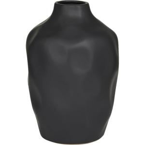 imageCosmoLiving by Cosmopolitan Ceramic Decorative Vase Faceted Centerpiece Vase Flower Vase for Home Decoration 9quot x 9quot x 14quot WhiteBlack