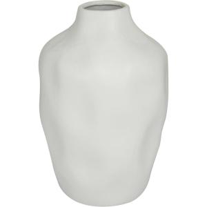 imageCosmoLiving by Cosmopolitan Ceramic Decorative Vase Faceted Centerpiece Vase Flower Vase for Home Decoration 9quot x 9quot x 14quot WhiteWhite