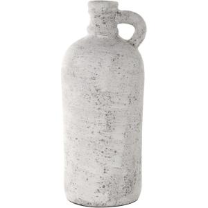 imageDeco 79 Ceramic Decorative Vase Antique Style Textured Centerpiece Vases Flower Vases for Home Decoration 7quot x 7quot x 17quot Cream