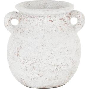 imageDeco 79 Ceramic Decorative Vase Antique Style Textured Pot Centerpiece Vase with Handles Flower Vase for Home Decoration 10quot x 10quot x 10quot CreamCream
