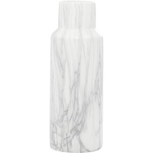 imageDeco 79 Ceramic Decorative Vase Faux Marble Centerpiece Vase Flower Vase for Home Decoration 6quot x 6quot x 15quot White