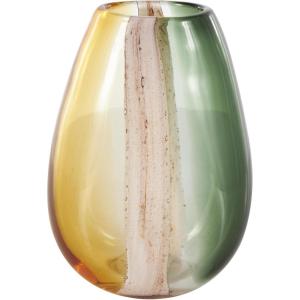 imageDeco 79 Glass Handmade Decorative Vase Ombre Centerpiece Vase with Yellow Base Flower Vase for Home Decoration 6quot x 6quot x 13quot BlueMulti Colored