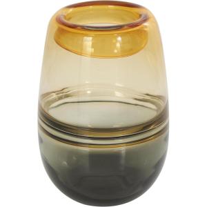 imageDeco 79 Glass Handmade Decorative Vase Ombre Centerpiece Vase with Yellow Base Flower Vase for Home Decoration 6quot x 6quot x 13quot BlueOrange