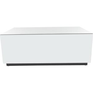 imageDeco 79 Glass Living Room Coffee Table Mirrored Rectangle Table with Elevated Base Center Table 47quot x 28quot x 18quot Silver