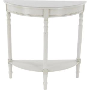 imageDeco 79 Wood Half Moon 1 Shelf Console Table 32quot x 12quot x 32quot Ivory LARGE SIZEIvory