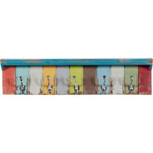 imageDeco 79 Wood Metal Wall Hook 35 by 9Inch multicolored 55456