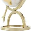 imageDeco 79 Aluminum Metal EducationalGeographic Earth Globe Decorative World Globe with White Center Desk Globe 12quot x 7quot x 14quot GoldSMALL SIZE