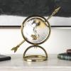 imageDeco 79 Aluminum Metal EducationalGeographic Earth Globe Decorative World Globe with White Center Desk Globe 12quot x 7quot x 14quot GoldSMALL SIZE